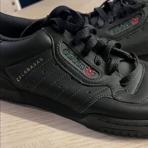 Adidas Calabasas Black Sneakers with Red and Green Accents